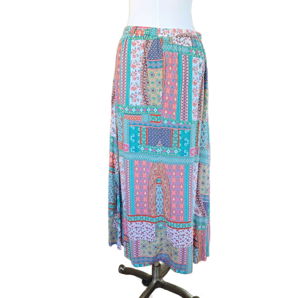 Tolani Boho Multicolor Patchwork Print Maxi Skirt… - image 3